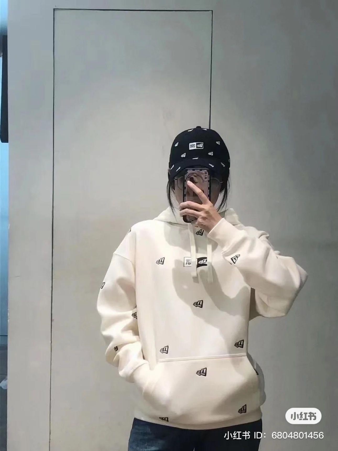  Hoodie New Era Thêu Màu Kem | 13540522 Hàng Chính Hãng 