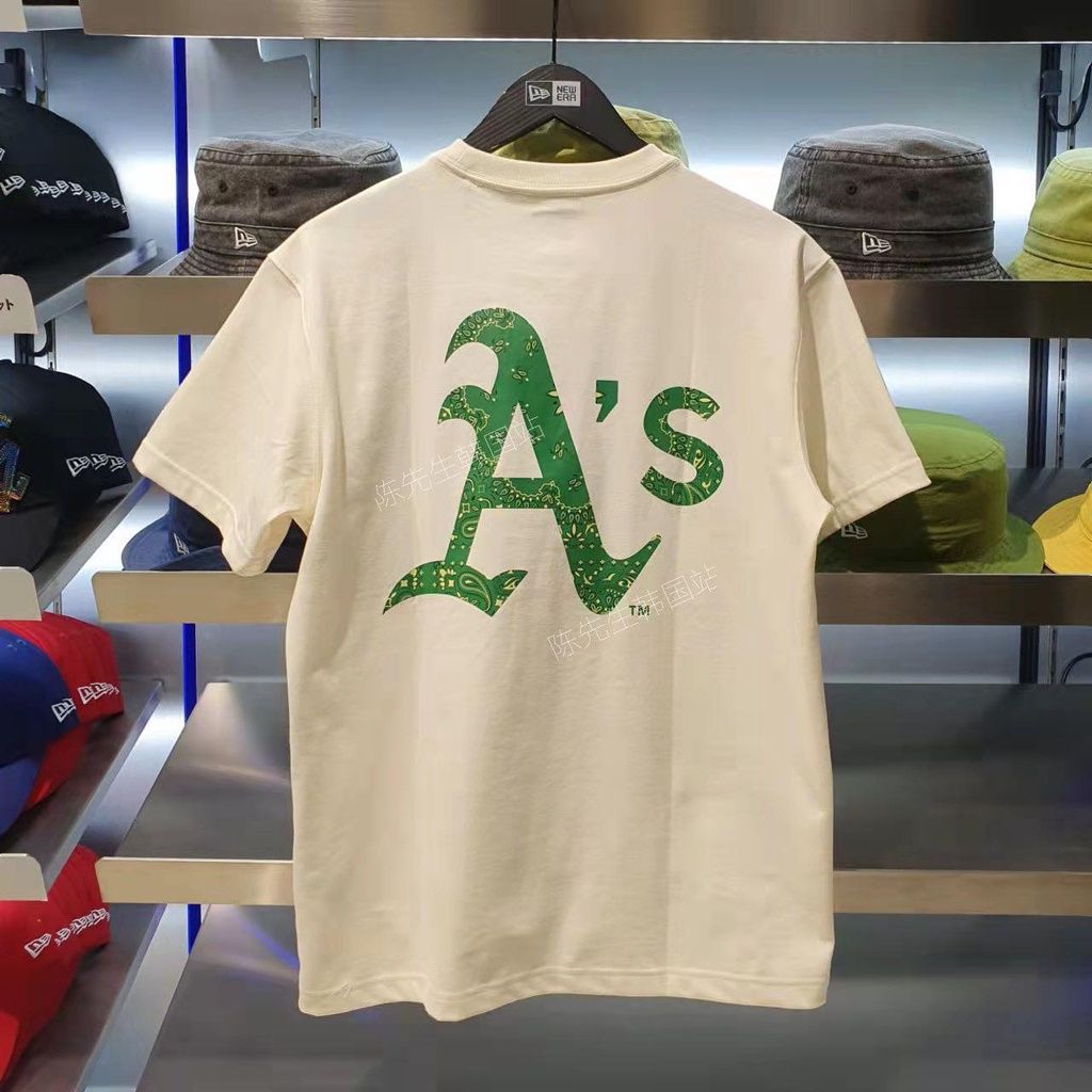  SALE - Áo Thun New Era X MLB Big Paisley Oakland Athletics Ivory 13086596 