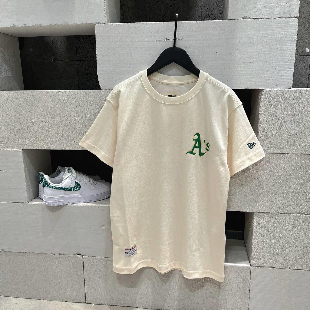  SALE - Áo Thun New Era X MLB Big Paisley Oakland Athletics Ivory 13086596 