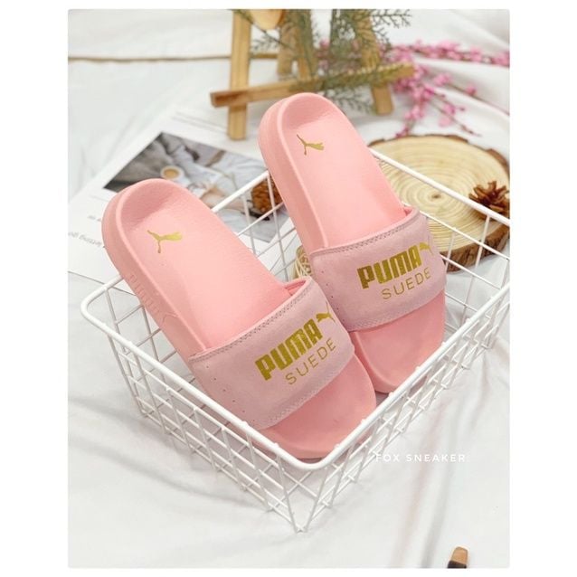  Dép Puma Suede Màu Hồng Chính Hãng 