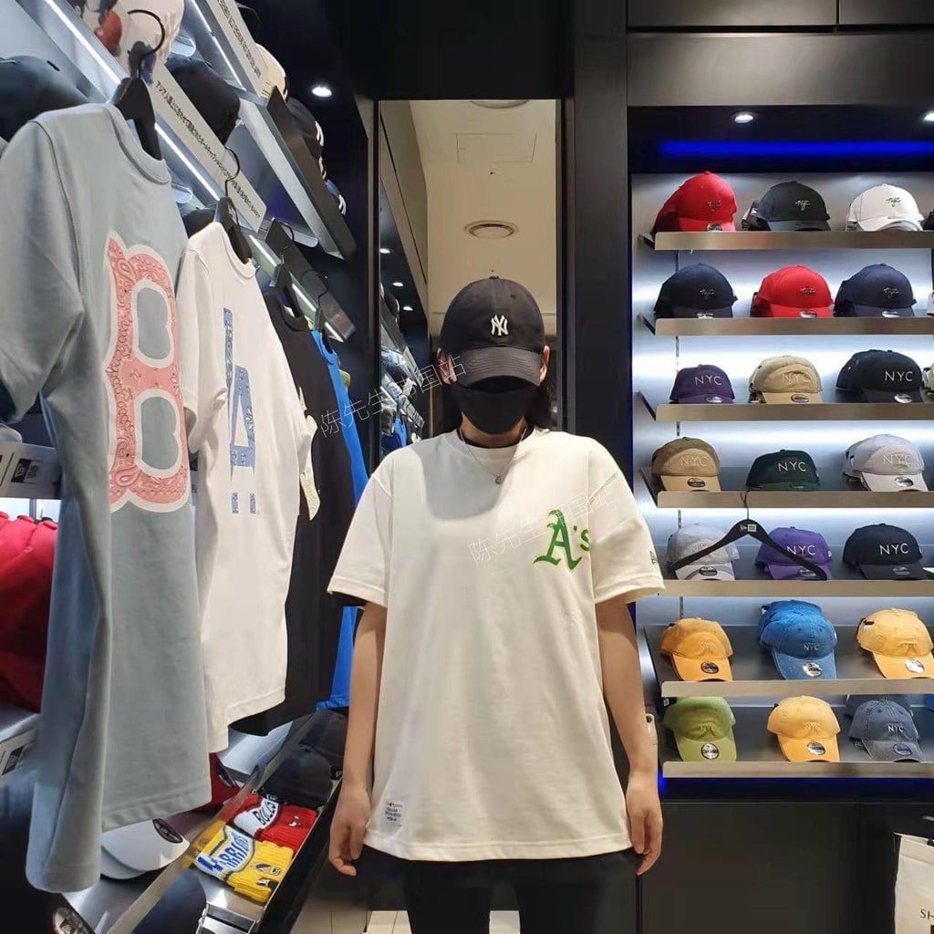  SALE - Áo Thun New Era X MLB Big Paisley Oakland Athletics Ivory 13086596 