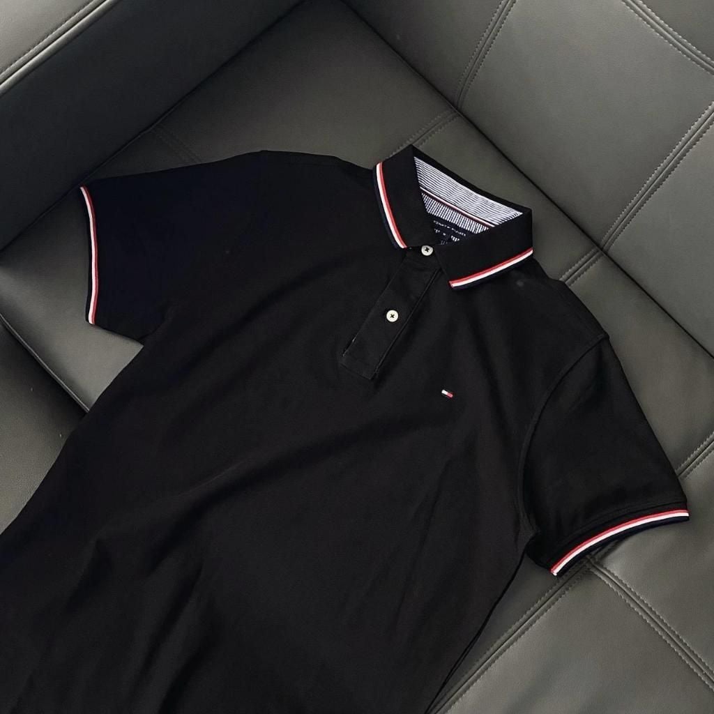  Áo Polo Tommy Hilfiger Premium Pique Slim Fit Black 6800414364 Hàng Chính Hãng 