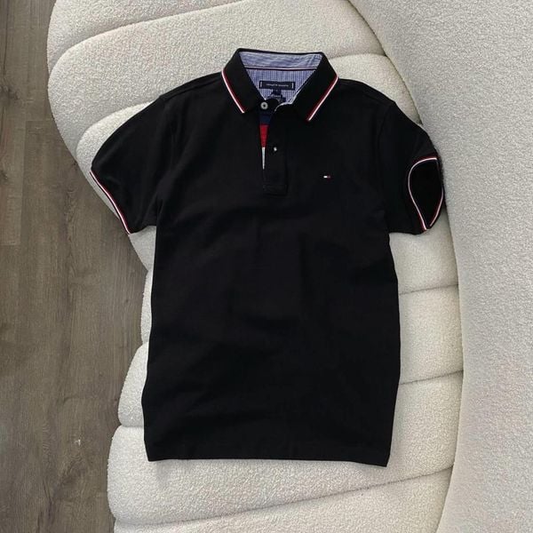  Áo Polo Tommy Hilfiger Premium Pique Slim Fit Black 6800414364 Hàng Chính Hãng 