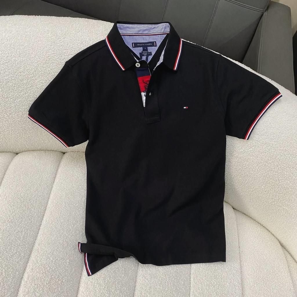  Áo Polo Tommy Hilfiger Premium Pique Slim Fit Black 6800414364 Hàng Chính Hãng 