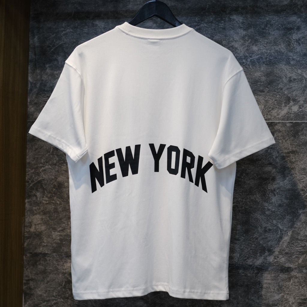  SALE - Áo Thun New Era New York Trắng Logo Thêu Xù 12820132 
