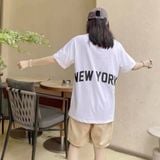  SALE - Áo Thun New Era New York Trắng Logo Thêu Xù 12820132 