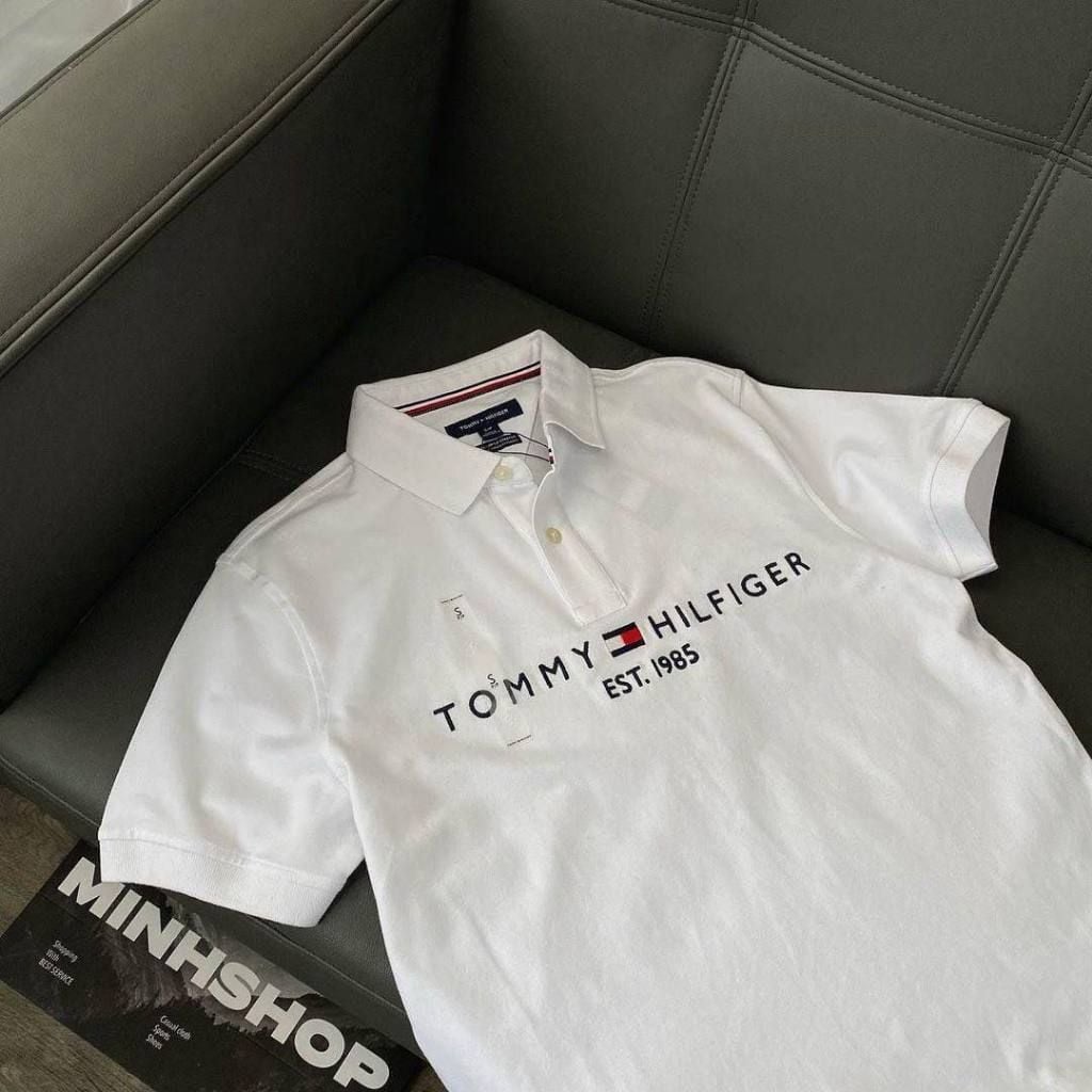  Áo POLO Tommy Regular Fit Bright White  EST 1985 Tommy Hàng Chính Hãng 