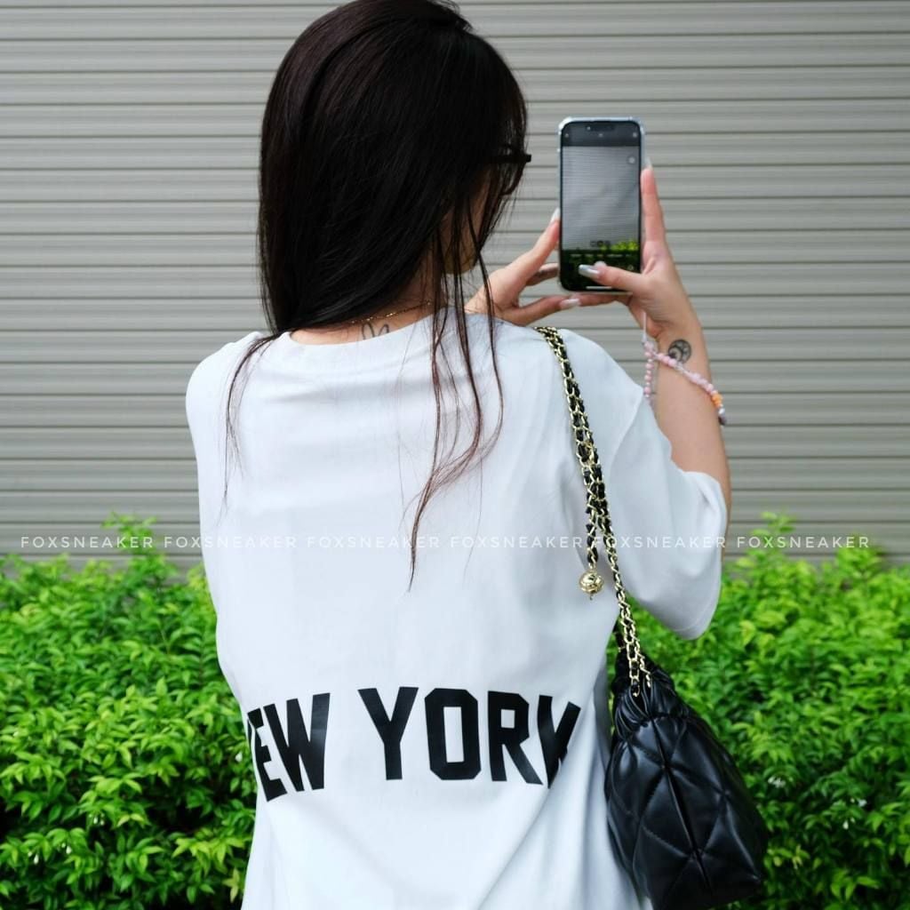  SALE - Áo Thun New Era New York Trắng Logo Thêu Xù 12820132 
