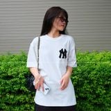  SALE - Áo Thun New Era New York Trắng Logo Thêu Xù 12820132 