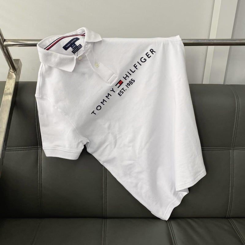  Áo POLO Tommy Regular Fit Bright White  EST 1985 Tommy Hàng Chính Hãng 