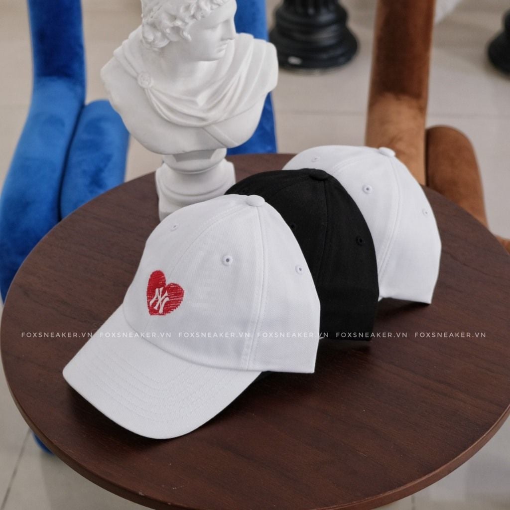  Mũ Nón MLB Ny La Logo Thêu Trái Tim Đỏ Hàng Chính Hãng 