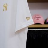  SALE - Áo Thun New Era X MLB Ny Trắng Viền Gold | 12360541 Chính Hãng 