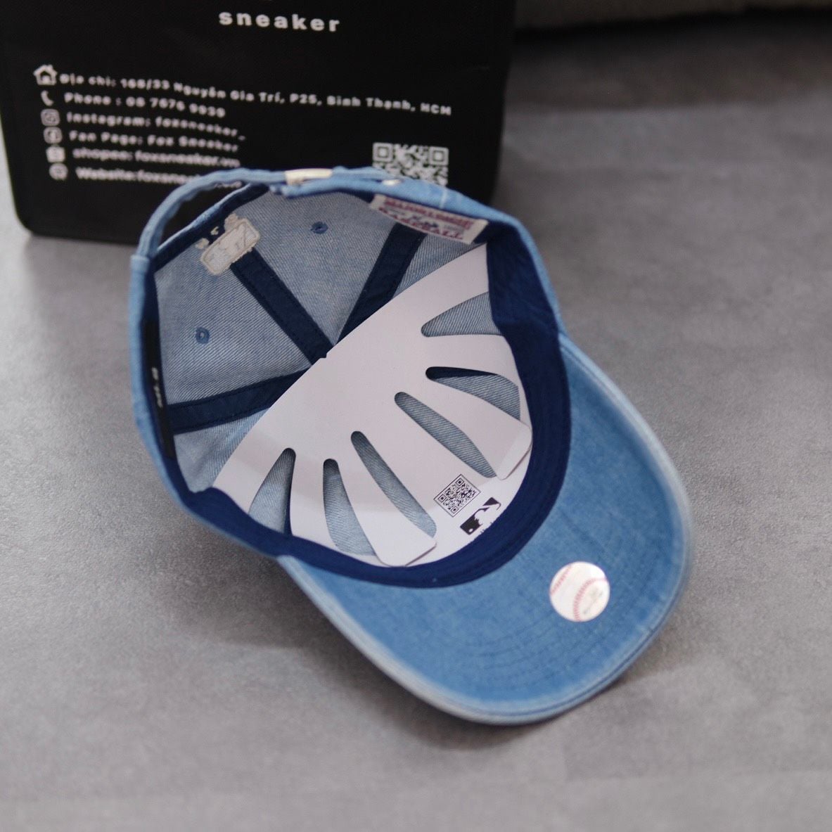  Mũ Nón MLB Denim Ny Logo Tim Hàng Chính Hãng 