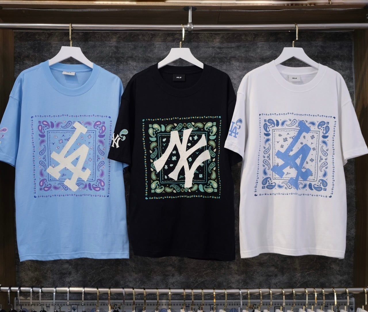  SALE - Áo Thun MLB Hoạ Tiết Paisley Hàng Chính Hãng 