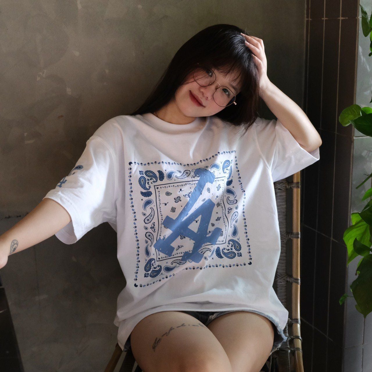  SALE - Áo Thun MLB Hoạ Tiết Paisley Hàng Chính Hãng 