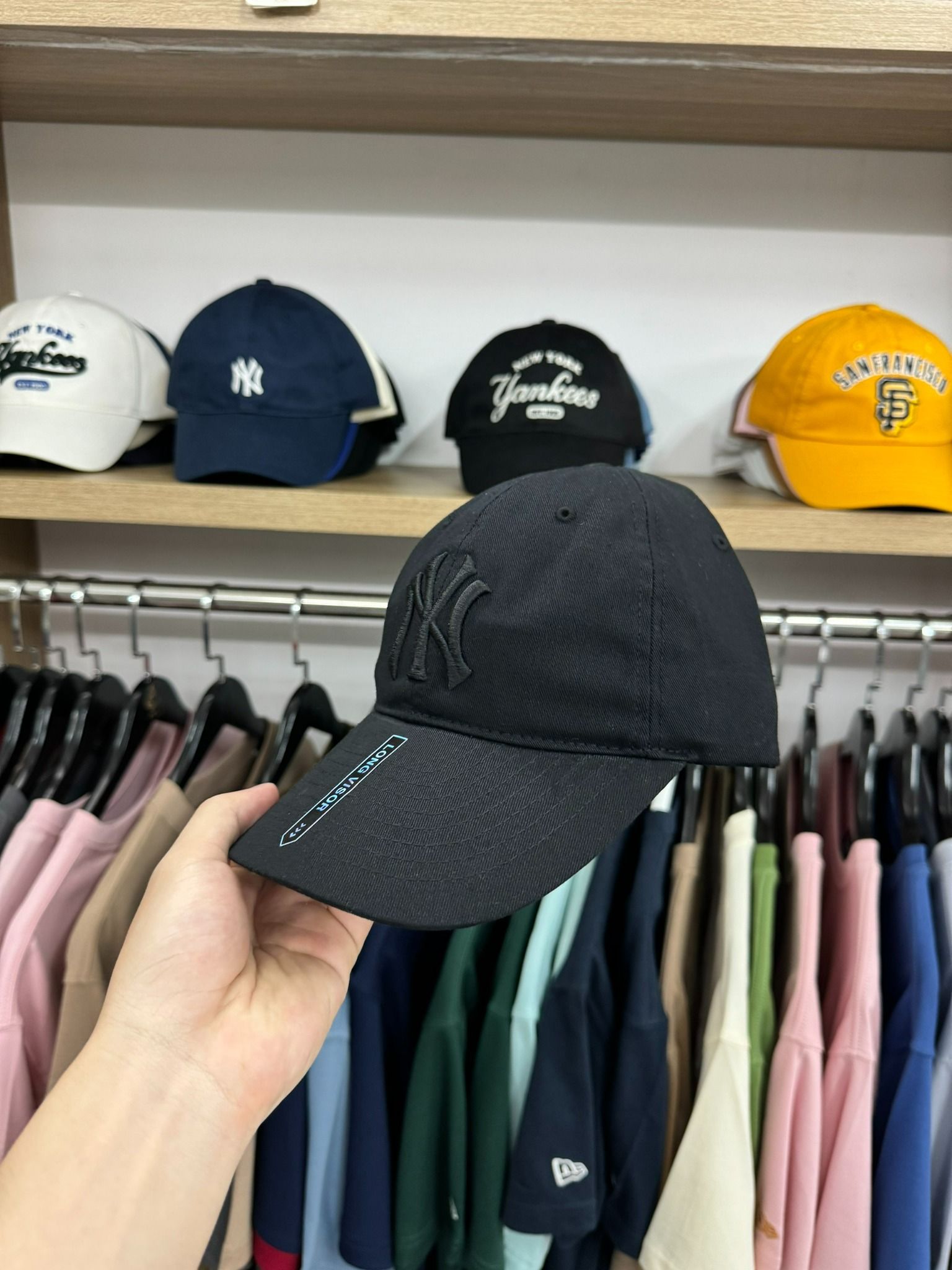  Nón MLB Ny Full Đen | 3ACP5501N Hàng Chính Hãng 