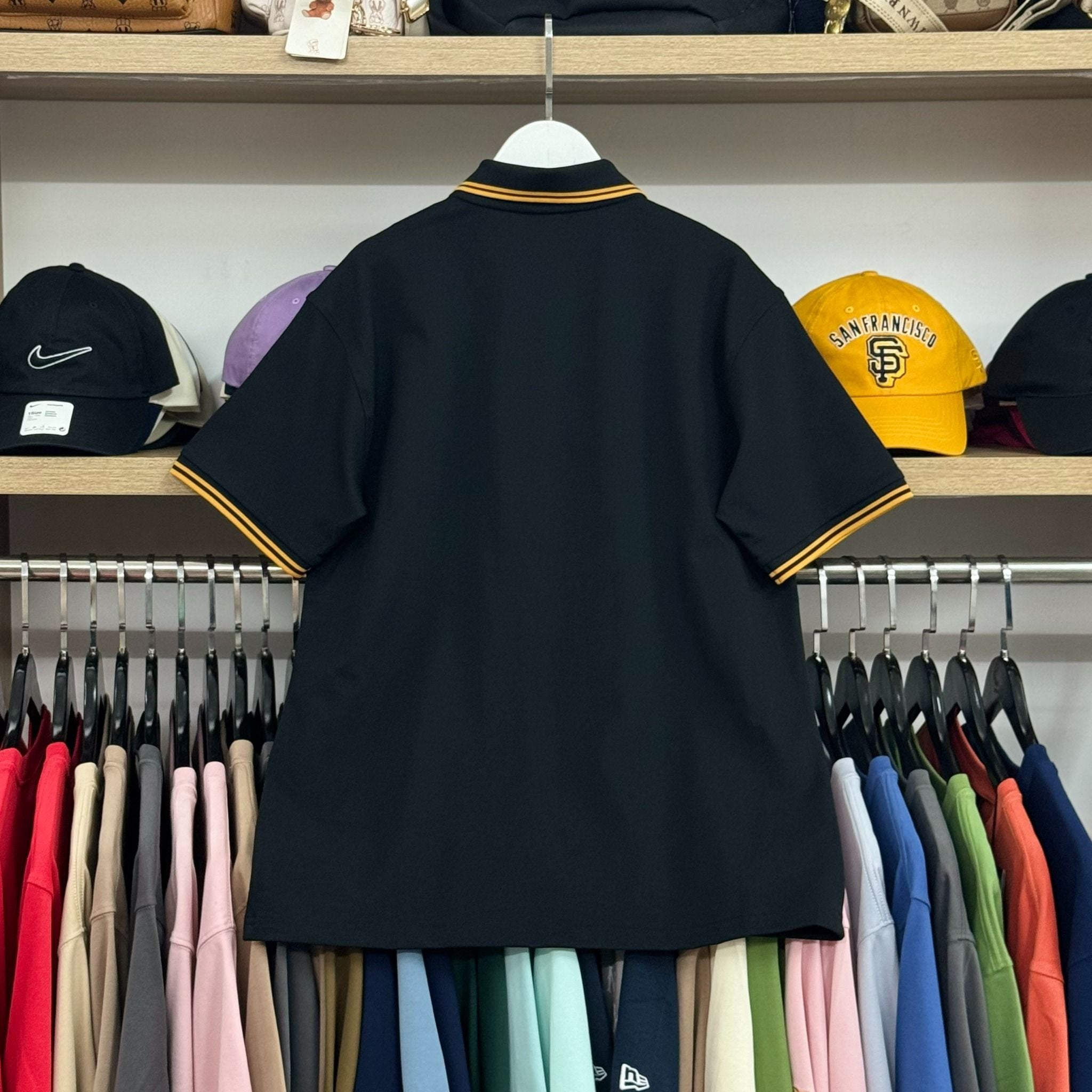  Áo Polo New Era Ny Đen Viền Vàng | 12306850 Hàng Chính Hãng 