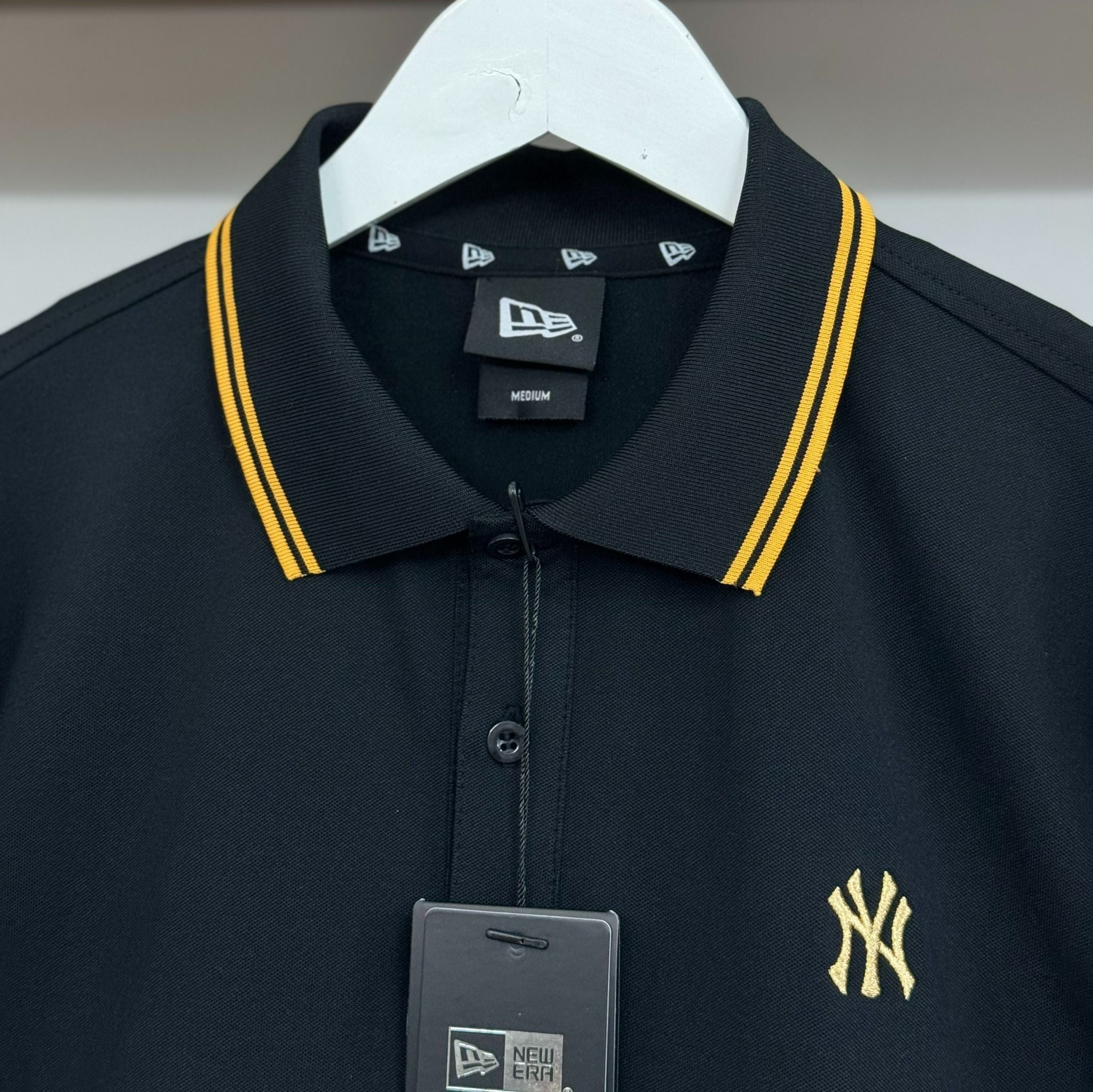  Áo Polo New Era Ny Đen Viền Vàng | 12306850 Hàng Chính Hãng 