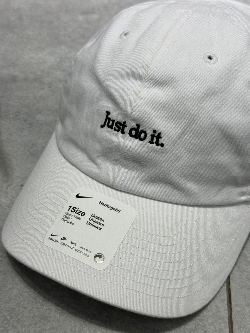  Mũ Nón Lưỡi Trai NlKE - JUST DO IT - TRẮNG I CQ9512-100 Chính Hãng 