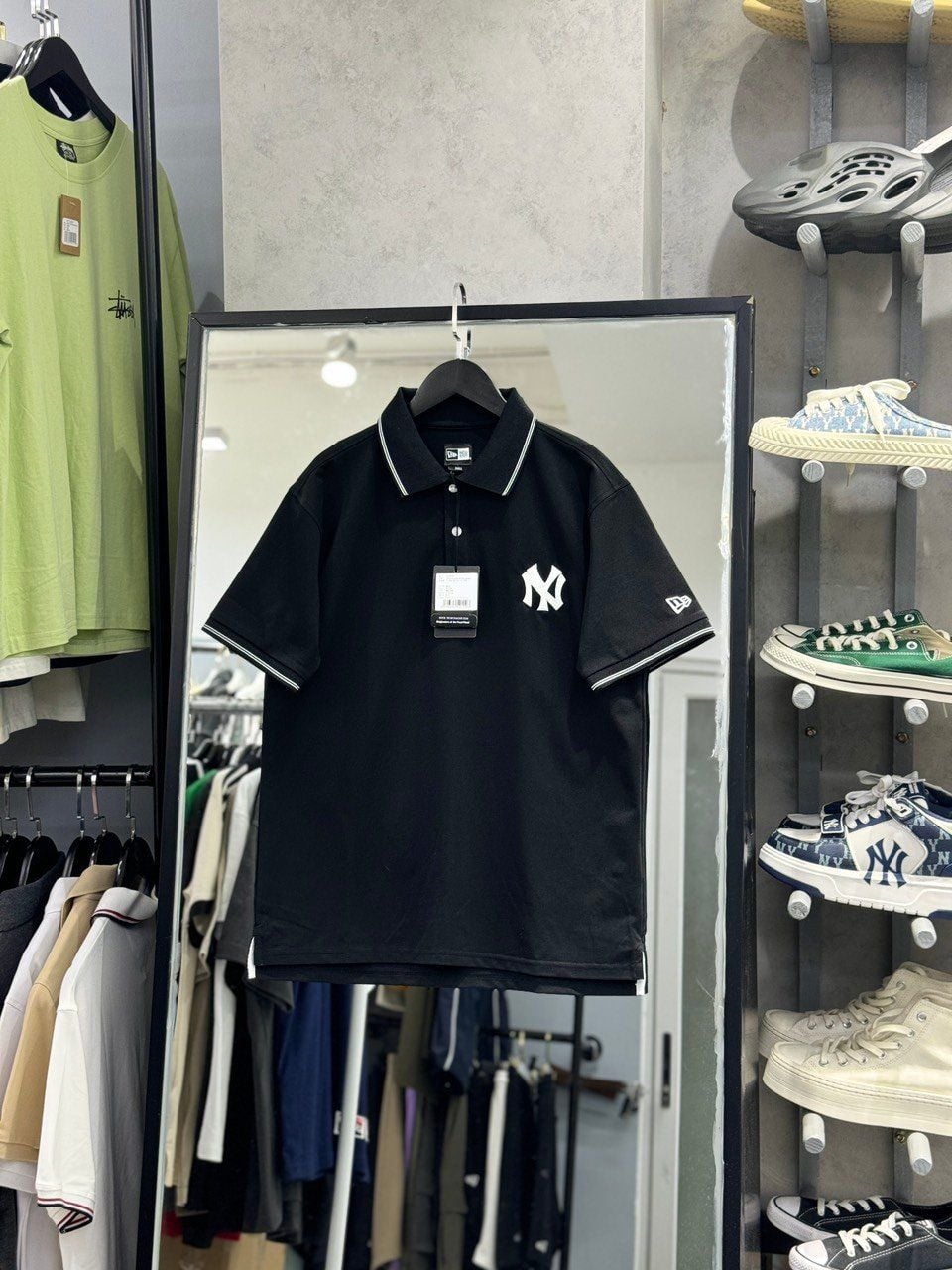  Áo Polo Ny Đen Viền Trắng I 14187361 Hàng Chính Hãng 