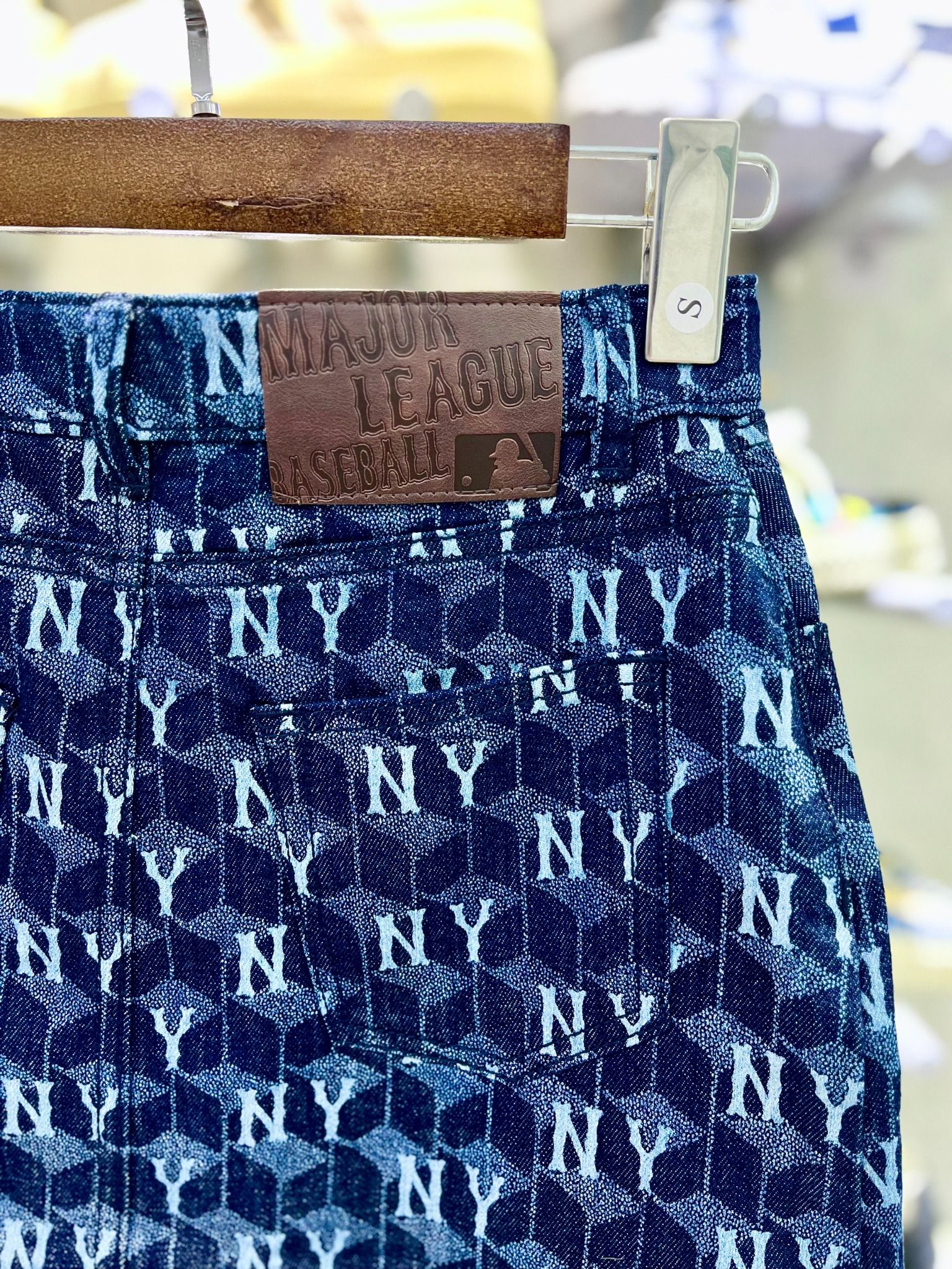  Chân Váy Denim MLB Skirt Mono GREYB Logo Thêu | 3FDSM0734 Hàng Chính Hãng 
