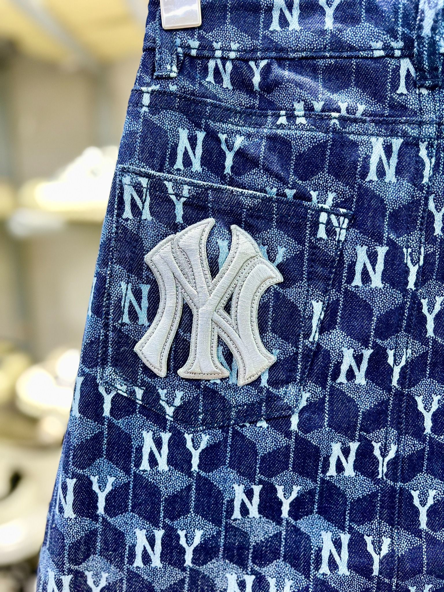  Chân Váy Denim MLB Skirt Mono GREYB Logo Thêu | 3FDSM0734 Hàng Chính Hãng 