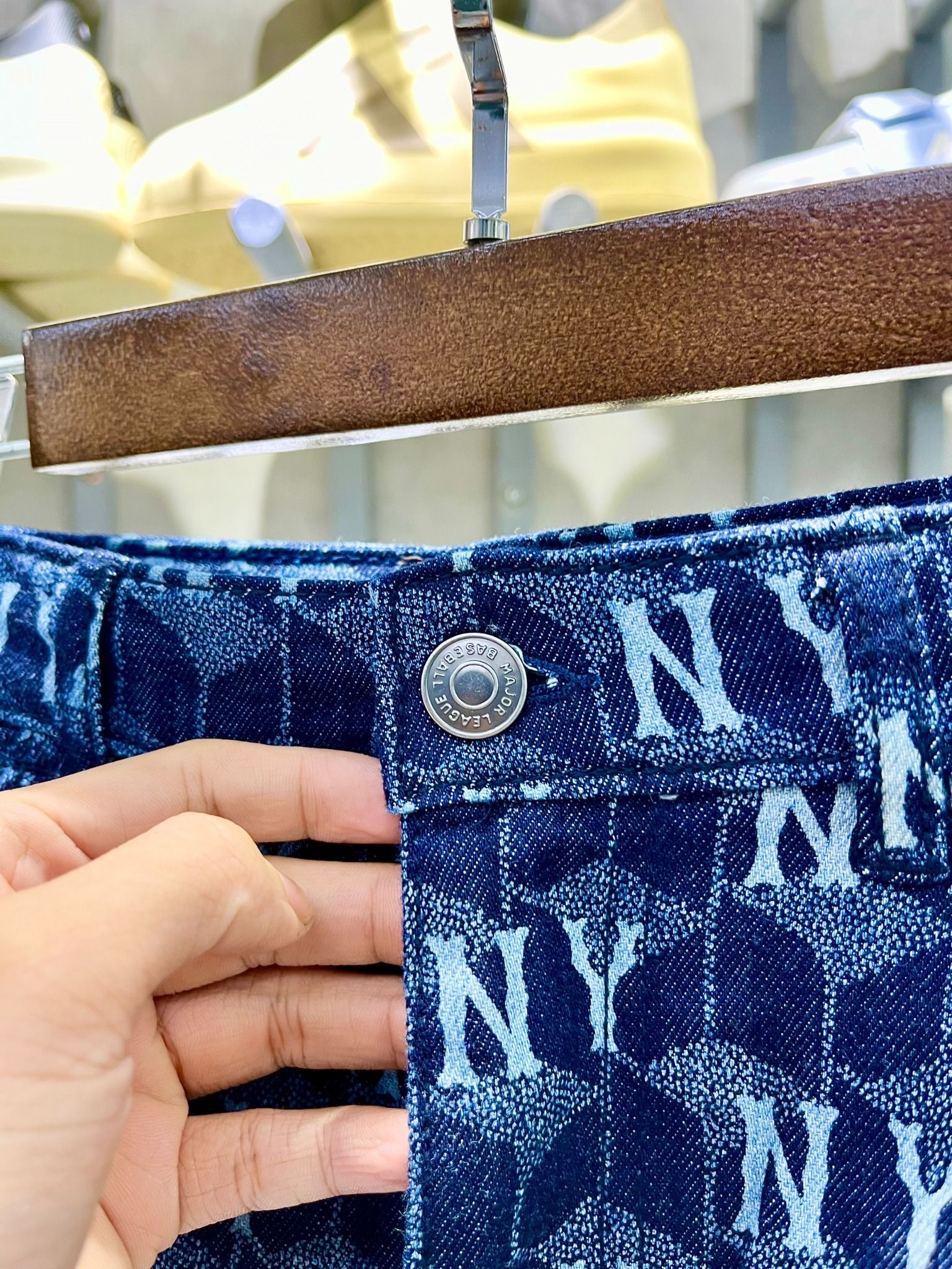 Chân Váy Denim MLB Skirt Mono GREYB Logo Thêu | 3FDSM0734