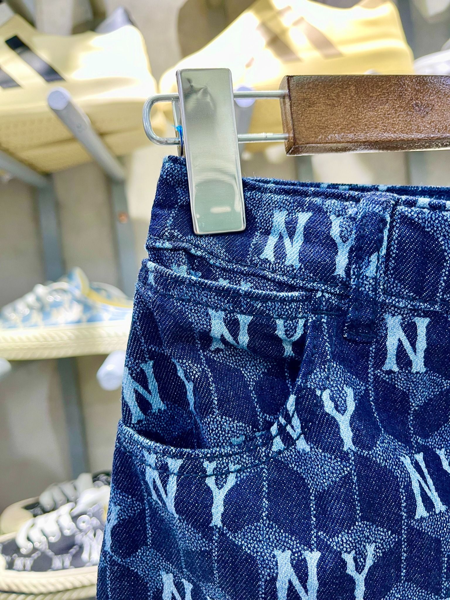  Chân Váy Denim MLB Skirt Mono GREYB Logo Thêu | 3FDSM0734 Hàng Chính Hãng 