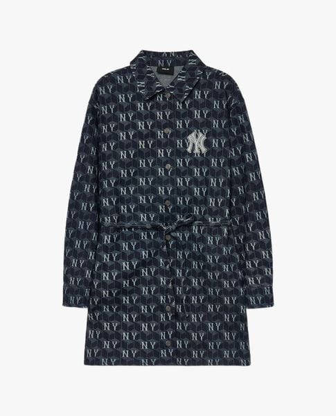  Đầm sơ mi denim tay dài Monogram MLB | 3FDDM0734 Chính Hãng 