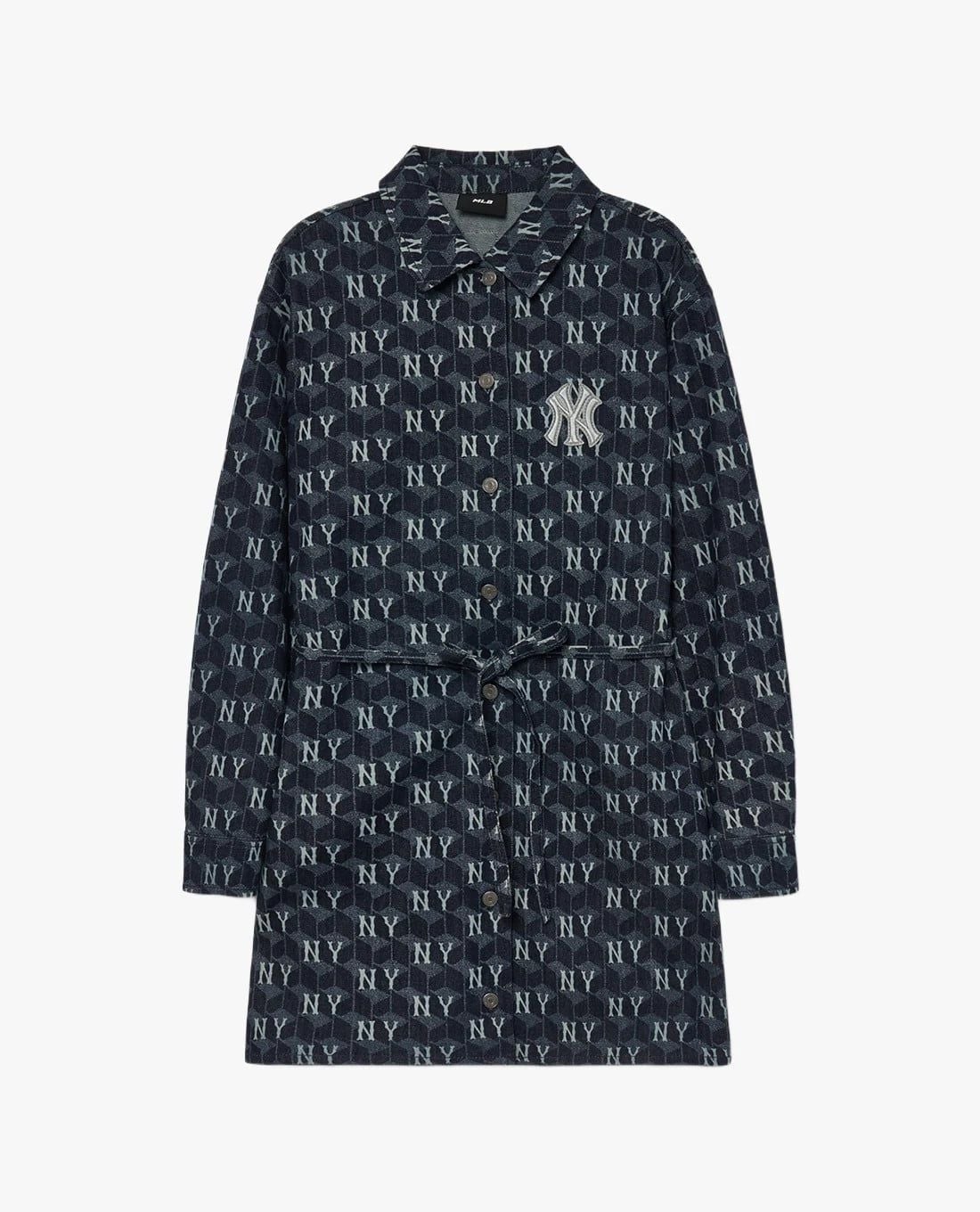  Đầm sơ mi denim tay dài Monogram MLB | 3FDDM0734 Chính Hãng 