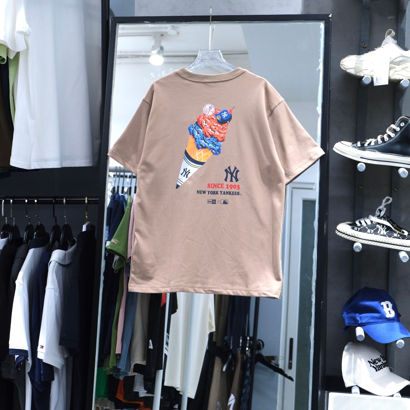  SALE - Áo Thun New Era Cây Kem Khaki I 14363711 Hàng Chính Hãng 