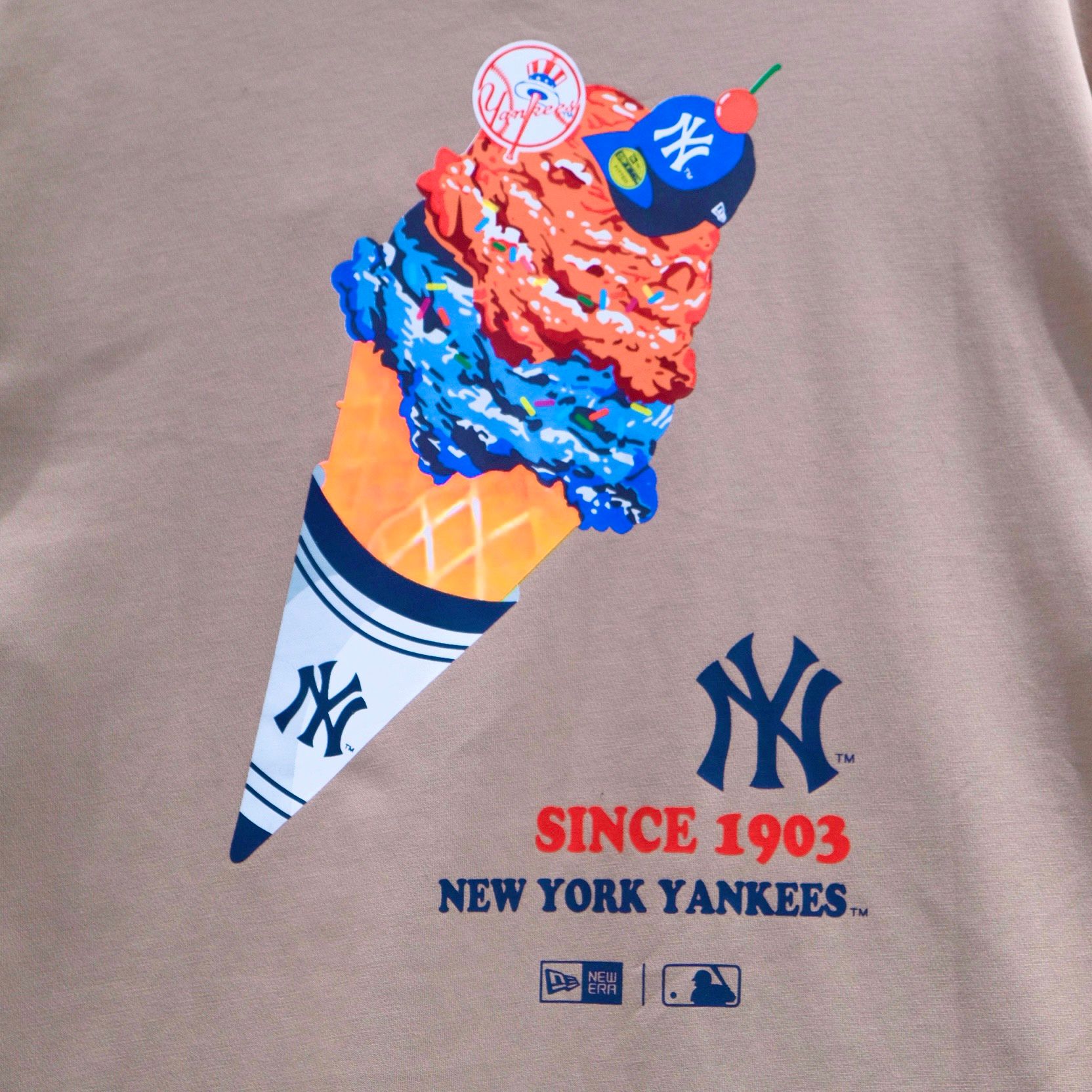  SALE - Áo Thun New Era Cây Kem Khaki I 14363711 Hàng Chính Hãng 