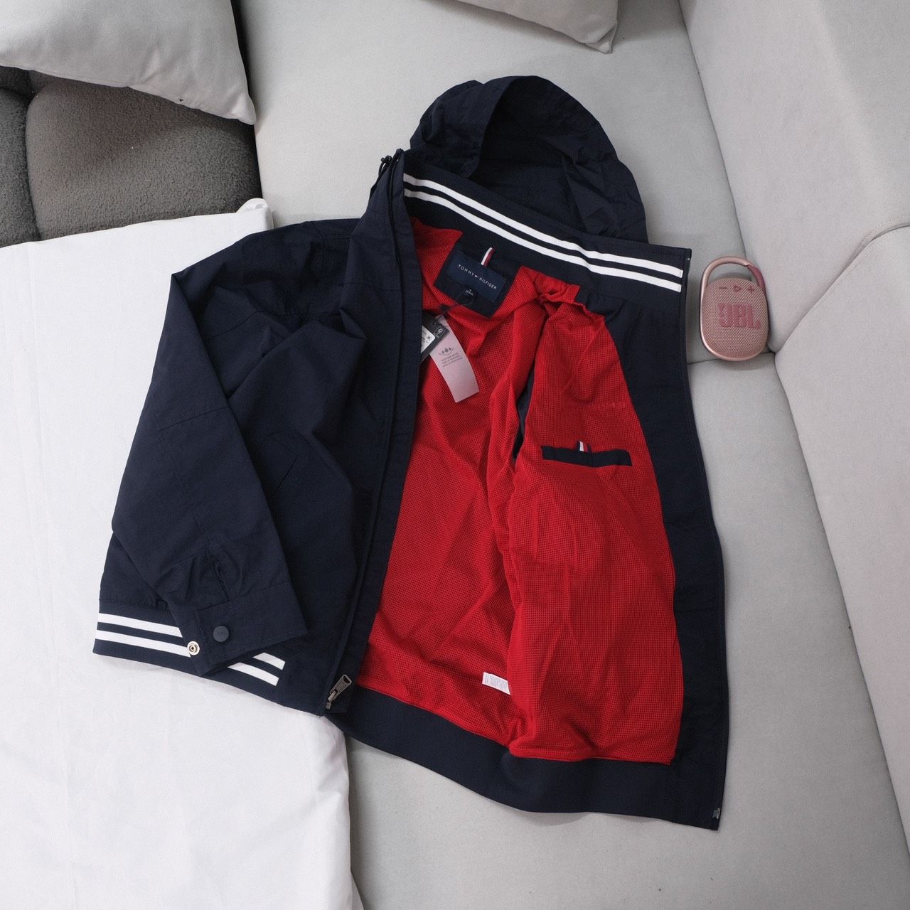  Áo Khoác Tommy Hilfiger Nylon Plain Logo Navy I 78J3041 410 Hàng Chính Hãng 