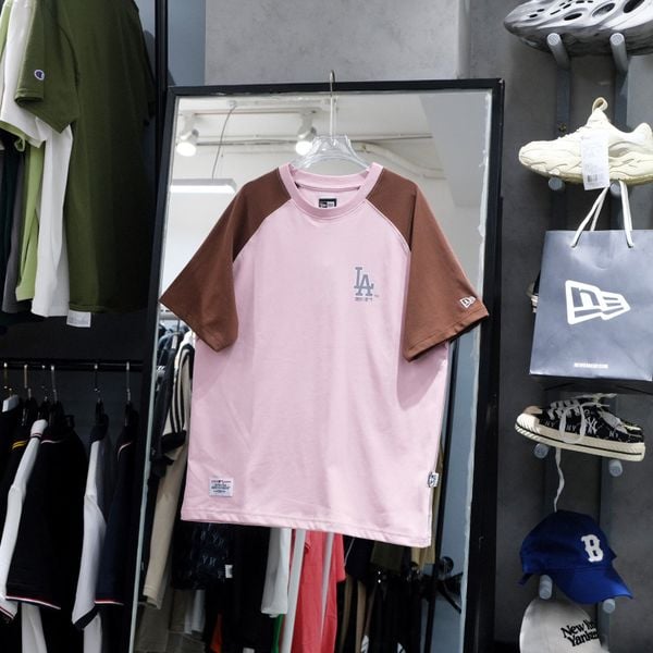  SALE - Áo Thun New Era La Hồng Tay Nâu I 14385045 Hàng Chính Hãng 