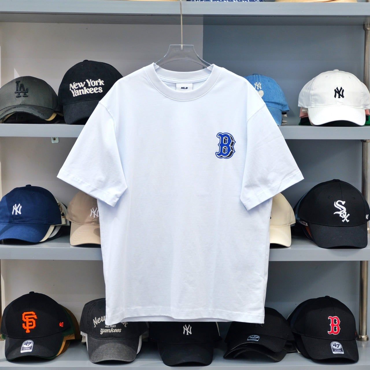  Áo Thun MLB Boston Red Sox Màu Trắng Khoai Môn 3ATSV0533 Chính Hãng 