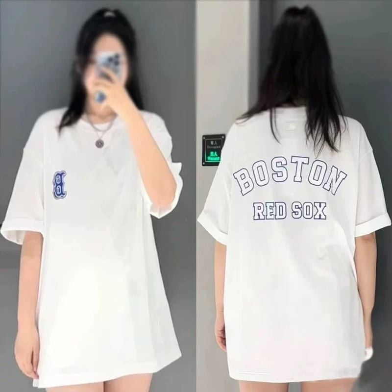  Áo Thun MLB Boston Red Sox Màu Trắng Khoai Môn 3ATSV0533 Chính Hãng 