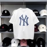  Áo Thun MLB Ny Monogram Biglux Trắng 3ATSM0343 Hàng Chính Hãng 