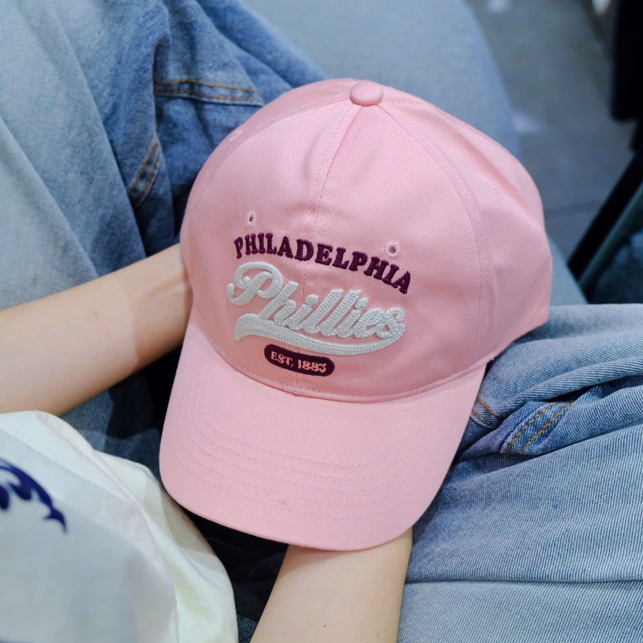  Mũ Nón MLB Philadelphia Phillies Hồng Hàng Chính Hãng 3ACPVL24N-10PKM 