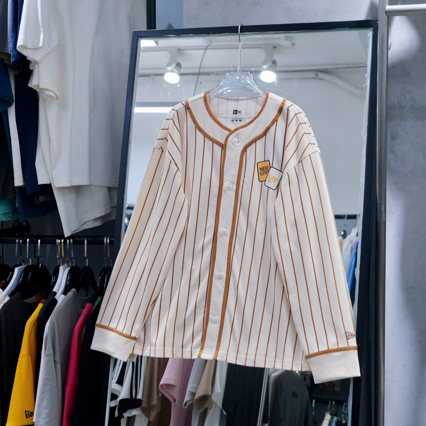  SALE - Áo New Era Jersey Tay Dài Kem Sọc Nâu Hàng Chính Hãng | 13789278 