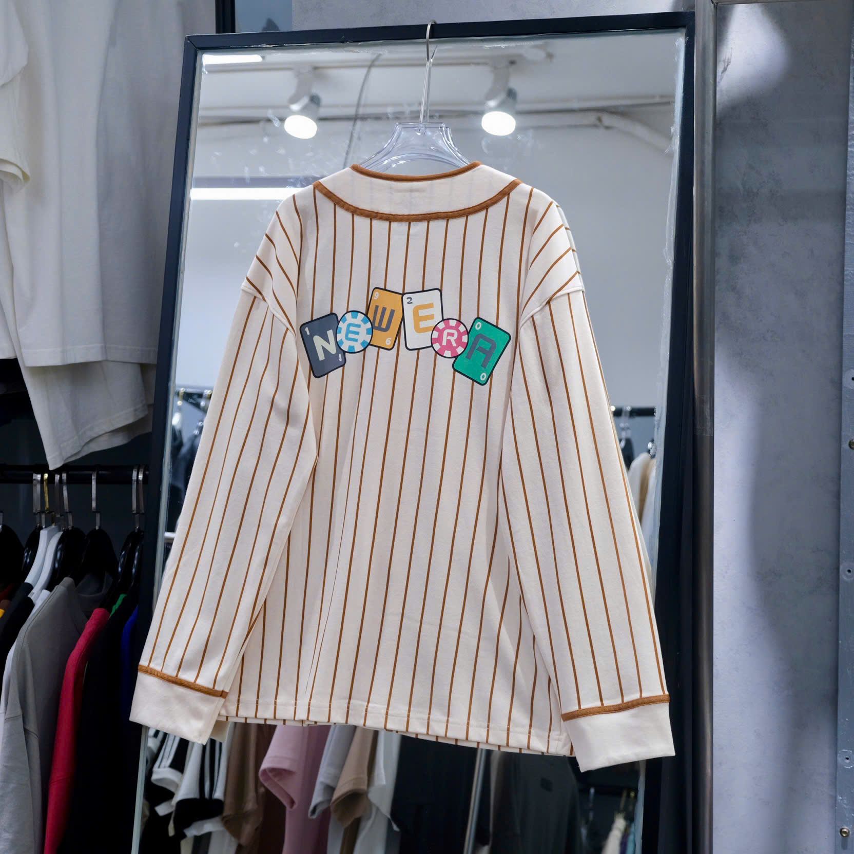  SALE - Áo New Era Jersey Tay Dài Kem Sọc Nâu Hàng Chính Hãng | 13789278 