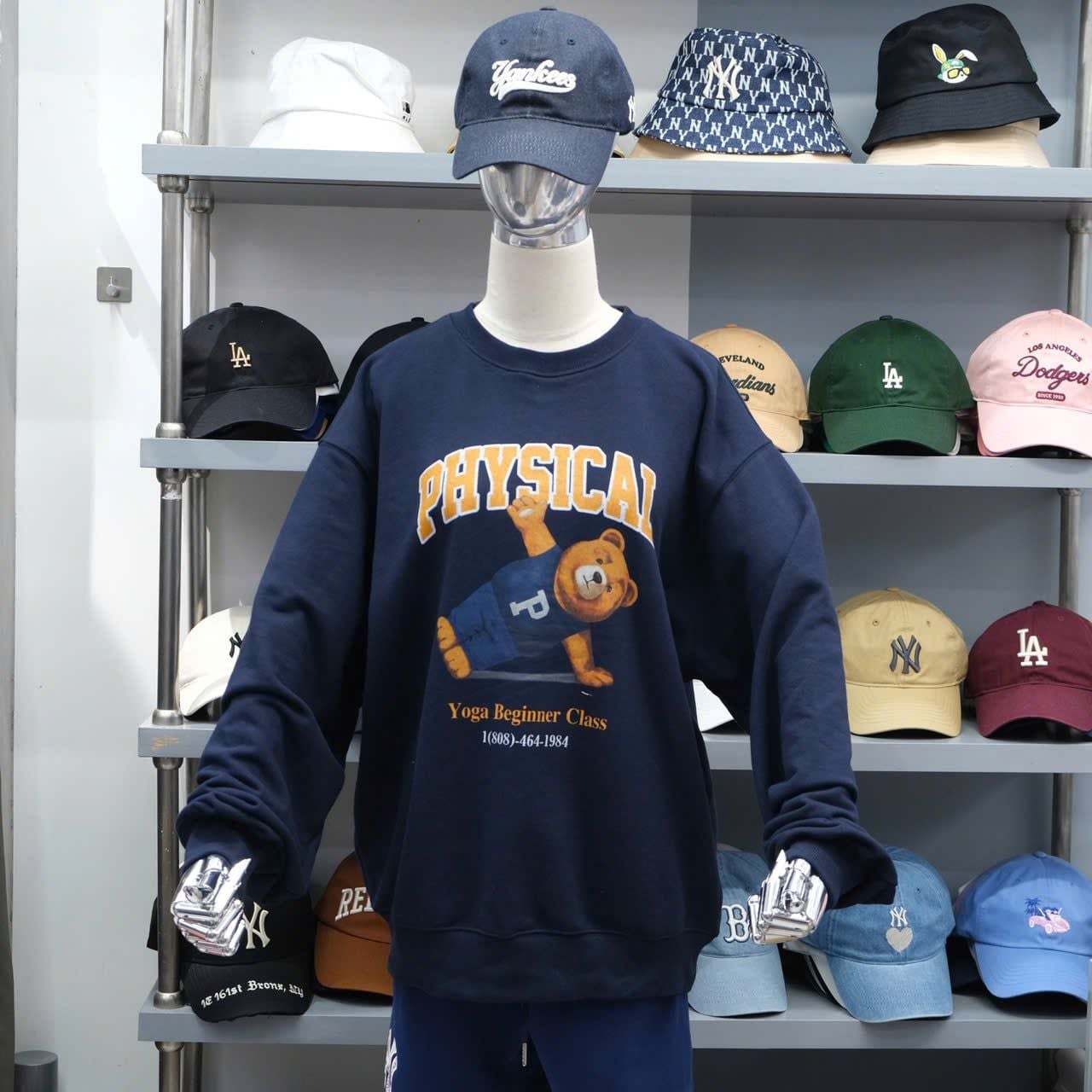  Áo Sweater Shirt  Yoga Bear Navy PHYPS Hàng Chính Hãng 