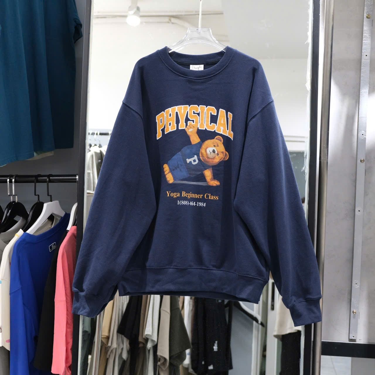  Áo Sweater Shirt  Yoga Bear Navy PHYPS Hàng Chính Hãng 