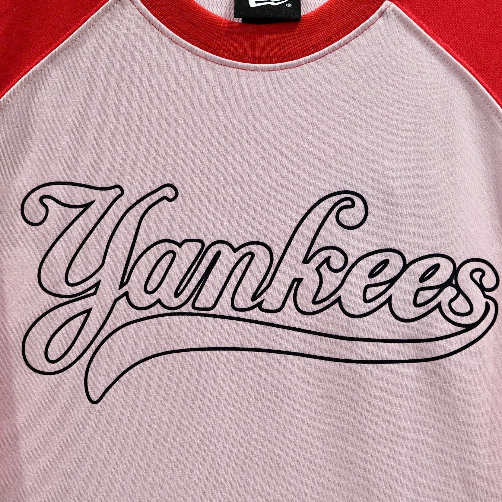  SALE - Áo Thun New Era Yankees Hồng Tay Đỏ Hàng Chính Hãng | 12554687 