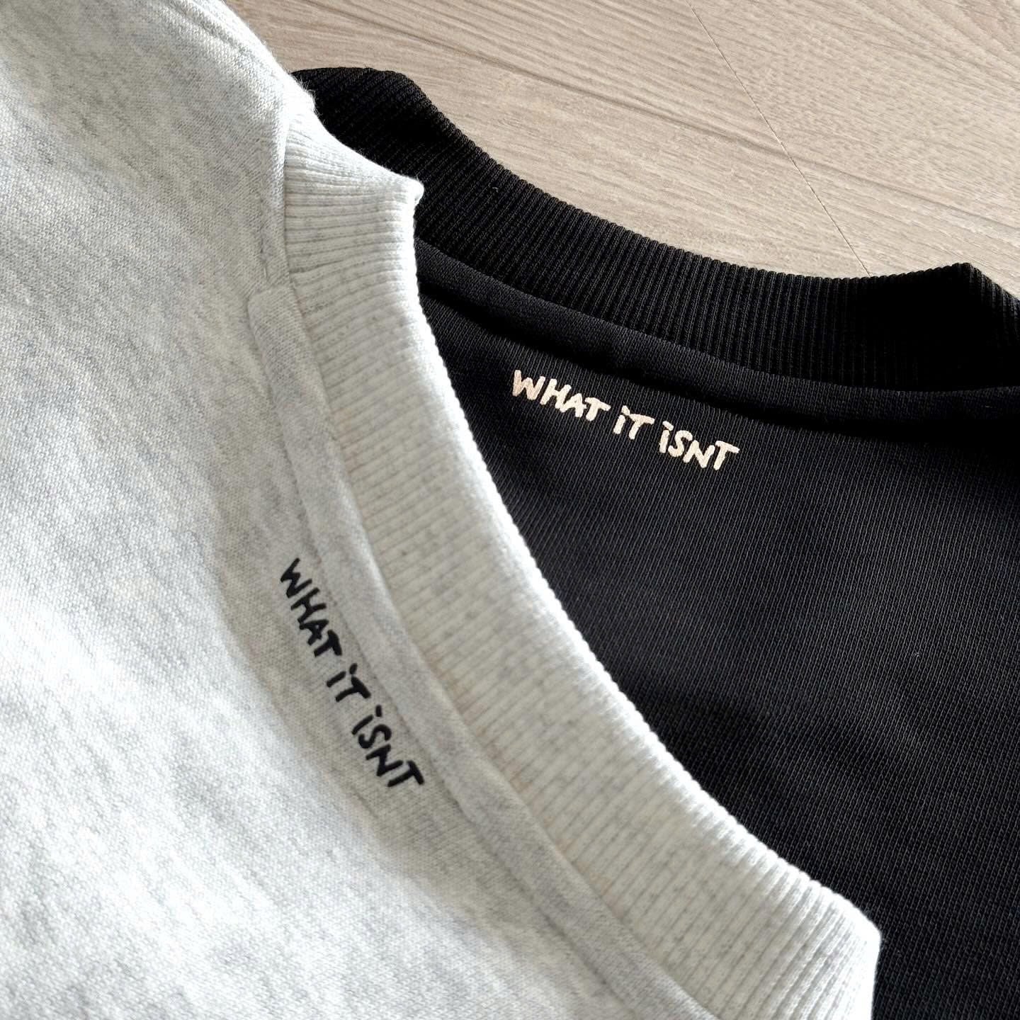  Áo Sweater What is isnt Đen và Xám Basic Hàng Chính Hãng 