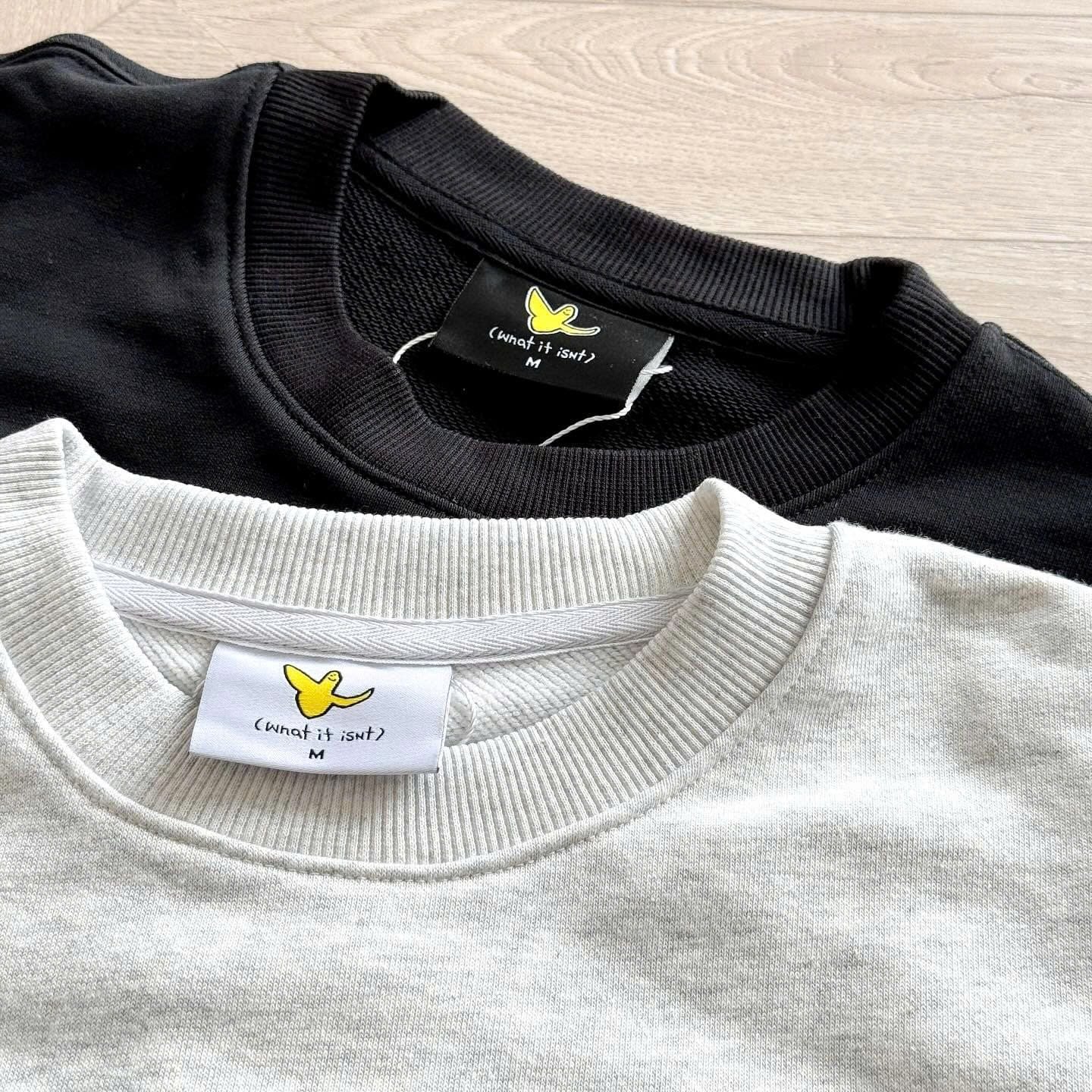  Áo Sweater What is isnt Đen và Xám Basic Hàng Chính Hãng 