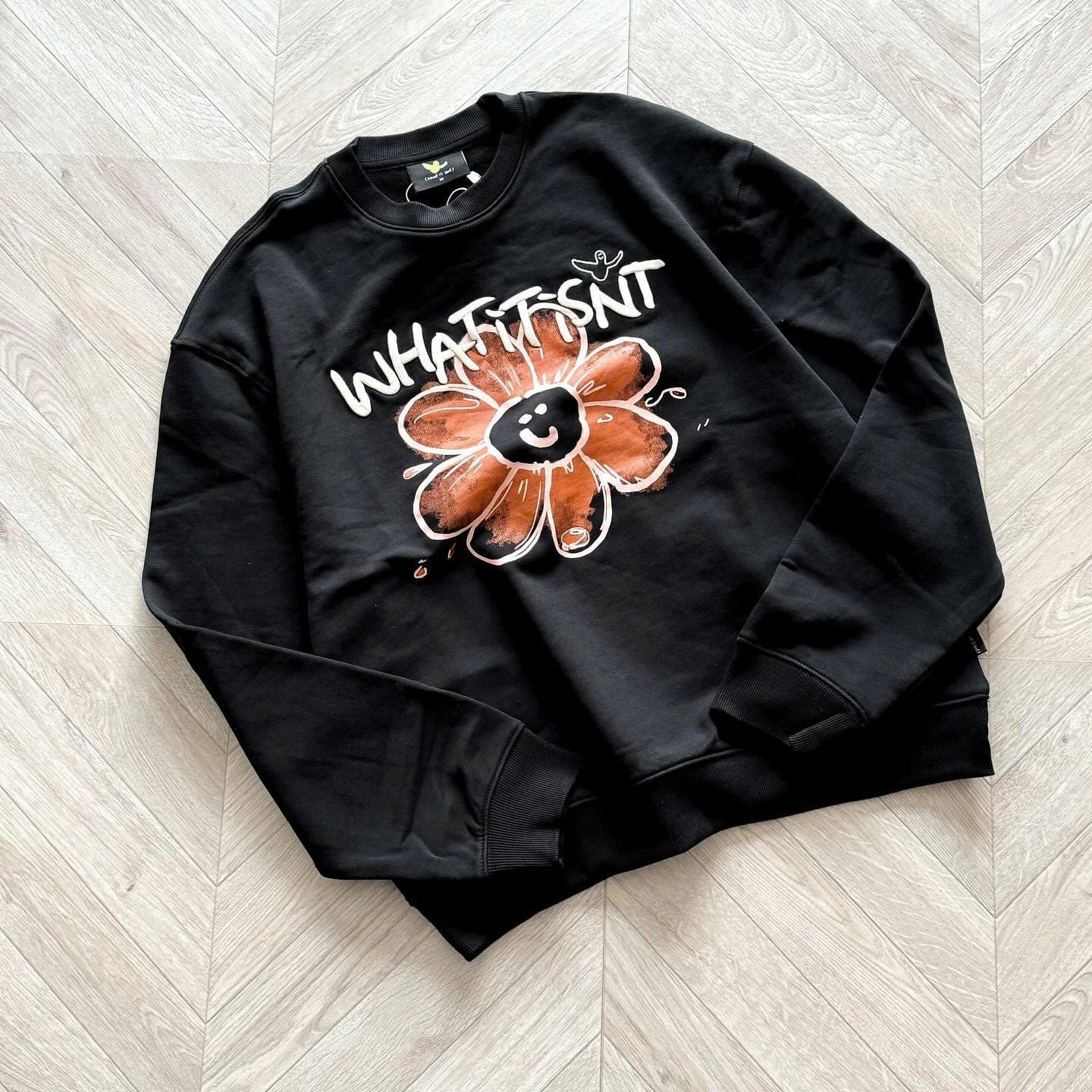  Áo Sweater What is isnt Đen và Xám Basic Hàng Chính Hãng 