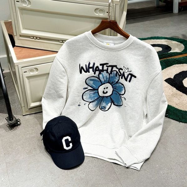  Áo Sweater What is isnt Đen và Xám Basic Hàng Chính Hãng 