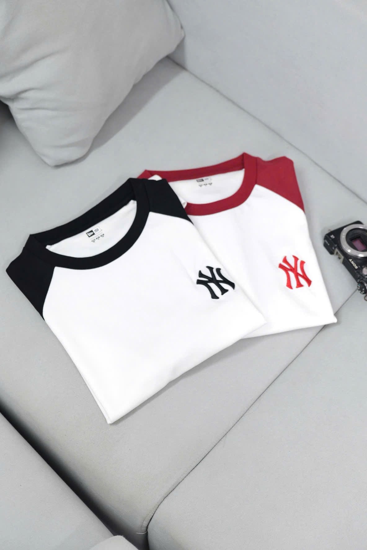  Pack 2 Áo Thun New Era Trắng Tay Đỏ Đen Hàng Chính Hãng | Fox Sneaker 