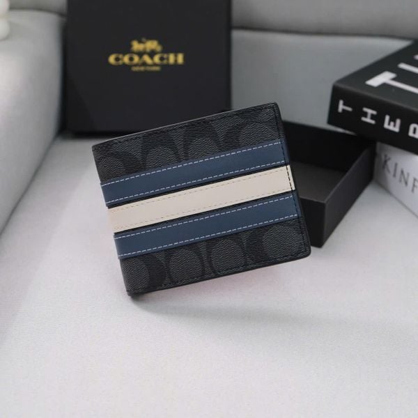  Ví Coach Đen 3 Sọc Hàng Chính Hãng | Fox Sneaker 