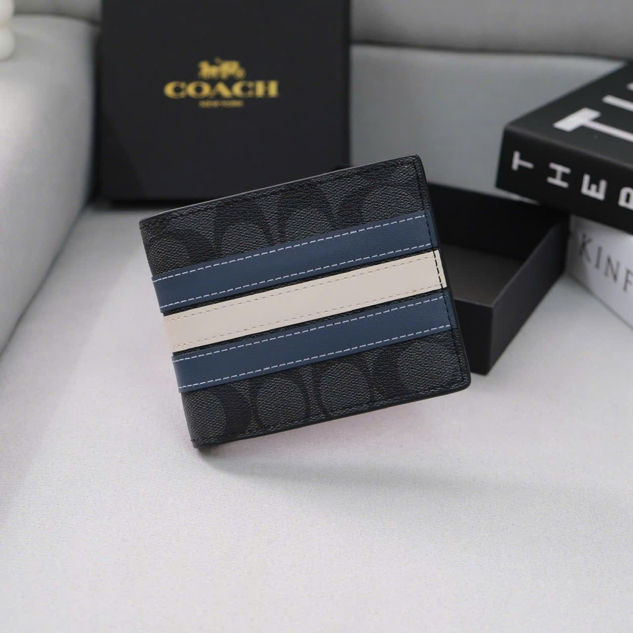  Ví Coach Đen 3 Sọc Hàng Chính Hãng | Fox Sneaker 